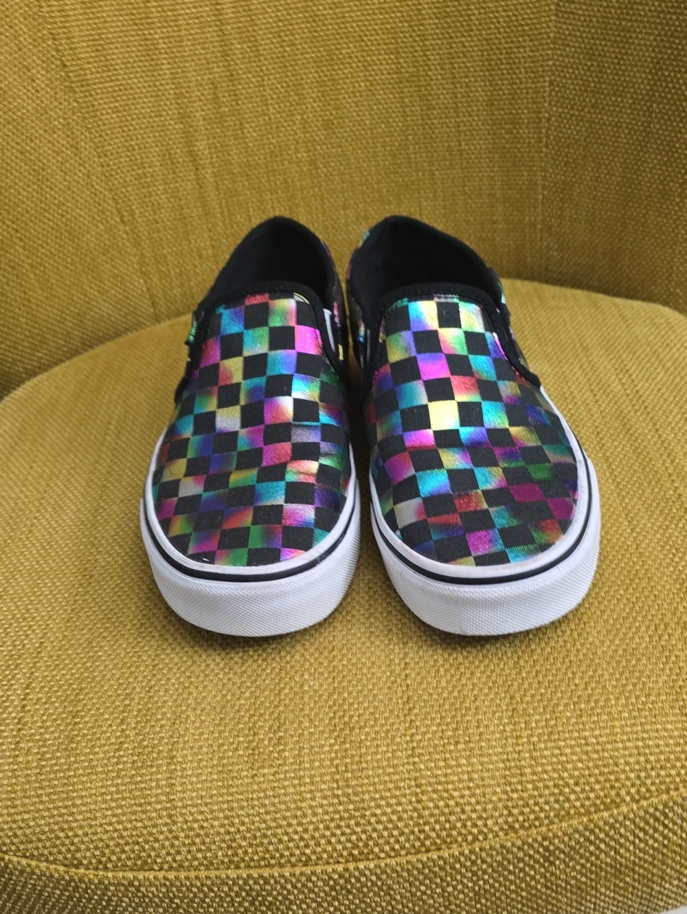 Vans Classic Slip-On in the "Iridescent Checkerboard - Picture 4 of 5